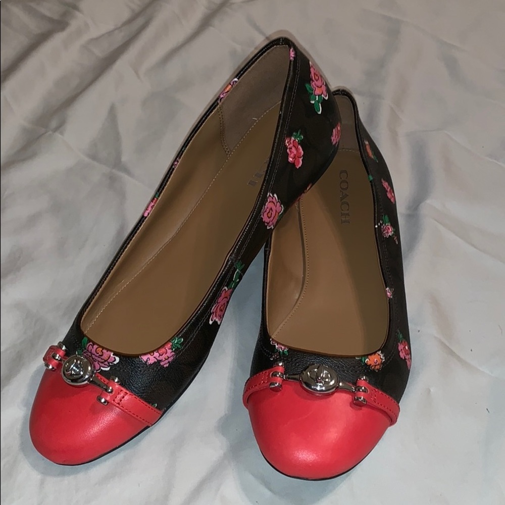 Coach Leila mahogany/pink flats